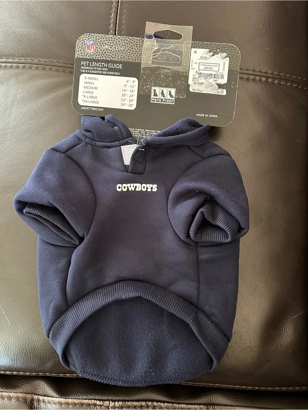 NFL Navy Blue Dog Hoodie with White Star Logo